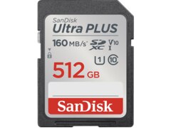 SanDisk Ultra PLUS SDXC?-UHS-I-Karte, SDXC Speicherkarte, 512 GB, 160 MB/s (SDSDUWL-512G-GN6IN)