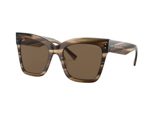 Giorgio Armani Sonnenbrille Damen AR8175 - Rahmen: Braun gestreift, Linsen: Dunkelbraun -