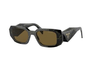 Prada Sonnenbrille Damen PR 17WS - Rahmen: Black/Yellow Marble, Linsen: Dunkelbraun -