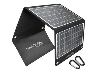 Realpower P-22 E Mobiles Solarpanel universal, 5-12 Volt 22.5 W, Black -