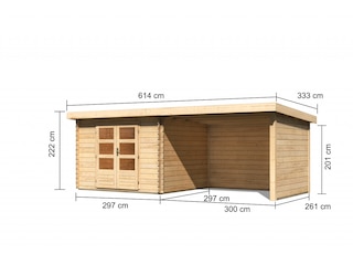Karibu Bastrup 5, Fichtenholz 28 mm (4010090733296) -