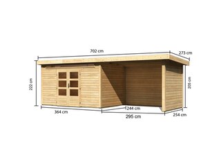 Karibu Kandern 7, Fichtenholz 28 mm, Flachdach (4010090830049) -