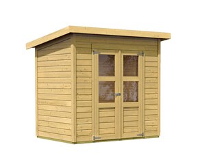 Karibu Merseburg, Fichtenholz 14 mm, naturbelassen, mit Pultdach (4010090681528) -