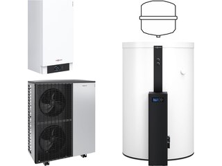 Viessmann Split Luft/Wasser-Wärmepumpe Vitocal 200-S AWB-M-E-AC 201.D10 230V mit Regelung Vitotronic 200, Pufferspeicher 120-E SVW 600l + Frischwasser-Modul - Z015547 -