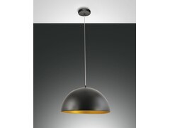 Fabas Luce hübsche Metallpendelleuchte Dingle schwarz gold