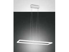 Fabas Luce dimmbare LED Pendelleuchte Bard weiß rechteckig