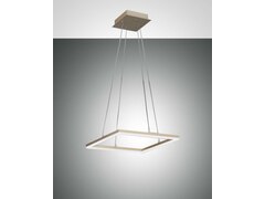 Fabas Luce dimmbare LED Pendelleuchte Bard mattgold eckig