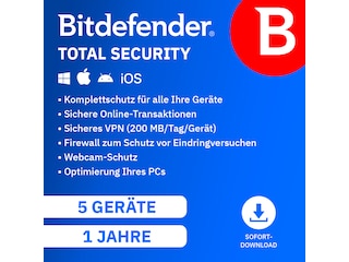 Bitdefender Total Security 5 Geräte - 1 Jahr -