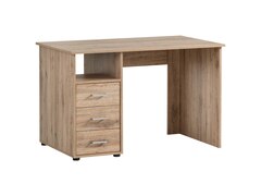 MID.YOU SCHREIBTISCH, Wildeiche, Metall, 3 Schubladen, rechteckig, Wange, 115.8x74x70 cm