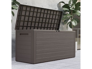 Casaria Auflagenbox Woody Braun Holzoptik 280L -