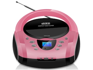 Cyberlux CL-720 Tragbarer CD-Player Boombox CD/MP3 USB Kinder Radio, pink -