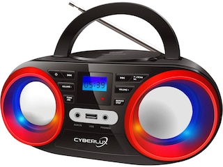 Cyberlux CL-810 CD-Player m. LED-Beleuchtung USB Kinder Radio, schwarz/rot -