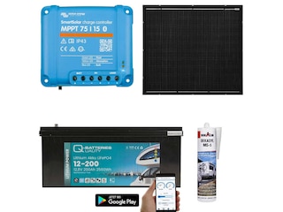 a-TroniX Solaranlage Wohnmobil 100W mit 200Ah Lithium Batterie und Victron MPPT Laderegler -