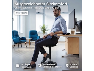 Deskspace Motion weiß, ergonomischer Bürohocker -
