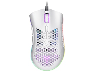 ISY IGM-4500-WT Honeycomb RGB Gaming Maus 7.200 dpi kabelgebunden weiß -