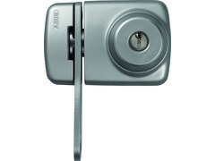 Abus Tür-Zusatzschloss mit beidseitigem Zylinder und Sperrbügel 7535 S -schmale Rahmenprofile, silber