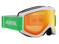 Alpina Smash 2.0 Multi Mirror Skibrille (811 weiß/grün, Scheibe: MULTIMIROR, orange)