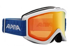 Alpina Smash 2.0 Multi Mirror Skibrille (812 weiß/blau, Scheibe: MULTIMIROR, orange)