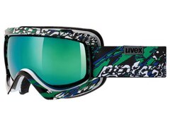 Uvex Skibrille Sioux CF Colorfusion (1726 white/black/green, spheric double lens, litemirror green (S3))