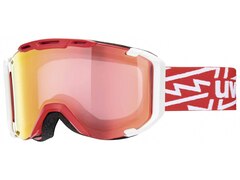 Uvex Snowstrike VM Skibrille (3023 red/white, double lens, litemirror red, variomatic/clear)