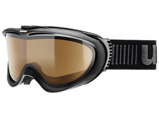 Uvex Skibrille Comanche Polavision (Farbe: 2321 black mat, polavision/brown/clear) -
