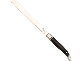 Laguiole-StyleDeVie Brotmesser Premium Line, 21cm Klinge, schwarz, Wellenschliff -