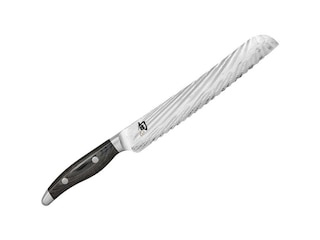 Kai Shun Nagare Brotmesser 23 cm / Damaststahl mit Griff aus grauem Pakkaholz -