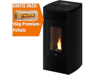 FreePoint Pelletofen DUKE anthrazit schwarz, bis 14kW Heizleistung -
