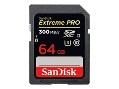 SanDisk Extreme PRO® UHS-II, SDXC, 64 GB, 300 MB/s (SDSDXDK-064G-GN4IN)