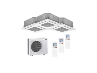 Mitsubishi Electric 4-Wege Deckenkassette Klimaanlage Multi Split Set 3 x SLZ-M25FA / MXZ-3F68VF(2) 3 x 2,5 kW -