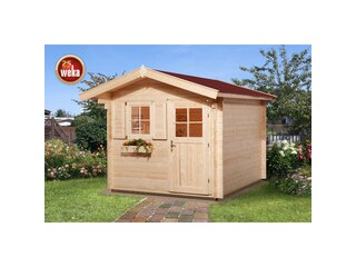 Weka Holz-Gartenhaus/Gerätehaus Premium28 FT Natur BxT: 250 cm x 360 cm davon 60 cm Vordach -