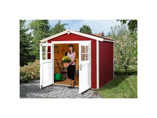 OBI Outdoor Living Holz-Gartenhaus/Gerätehaus Monza B Schwedenrot-Weiß BxT: 205 cm x 209 cm -