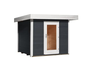 Weka Holz-Gartenhaus/Gerätehaus Florenz B Größe 1 Anthrazit-Weiß 235 cm x 240 cm -