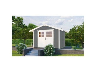 Weka Holz-Gartenhaus/Gerätehaus 122 Gr. 5 Grau  BxT: 300 cm x 295 cm -