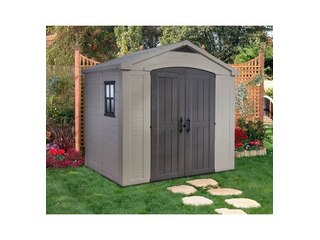 Keter Tepro Kunststoff-Gartenhaus/Gerätehaus Factor 8x6 Taupe-Beige 248 cm x 178 cm -